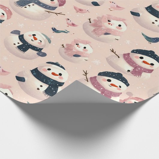 lovely snow man design cadeaupapier (Hoek)