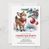 Lovely snowy forest Christmas kids invite digital Kaart (Voorkant)