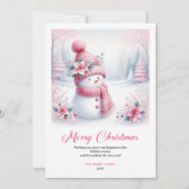 Lovely Snowy Forest Kids Printable Christmas Card Feestdagenkaart (Voorkant)