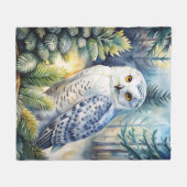 Lovely Snowy Owl Fleece Deken (Voorkant (Horizontaal))