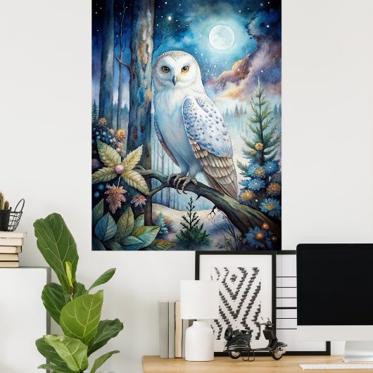 Lovely Snowy Owl Poster (Thuiskantoor)