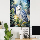 Lovely Snowy Owl Poster (Thuiskantoor)