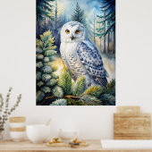 Lovely Snowy Owl Poster (Keuken)