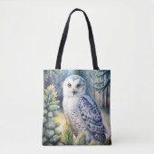 Lovely Snowy Owl Tote Bag (Voorkant)
