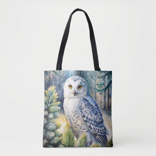 Lovely Snowy Owl Tote Bag (Voorkant)
