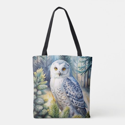 Lovely Snowy Owl Tote Bag (Achterkant)