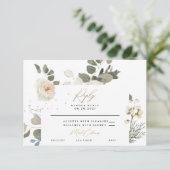 Lovely Soft Floral Botanical Foliage Wedding RSVP Kaartje (Staand voorkant)