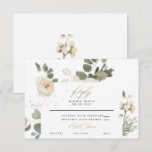 Lovely Soft Floral Botanical Foliage Wedding RSVP Kaartje (Voorkant / Achterkant)
