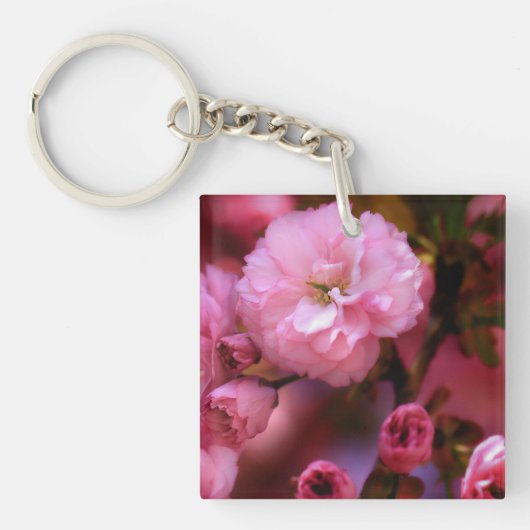 Lovely Spring roze Cherry Blossom Sleutelhanger (Voorkant)