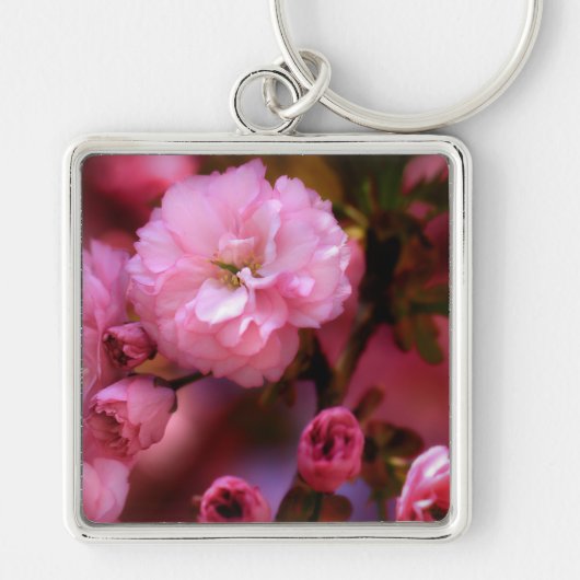 Lovely Spring roze Cherry Blossom Sleutelhanger (Voorkant)