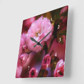 Lovely Spring roze Cherry Blossom Vierkante Klok (Hoek)
