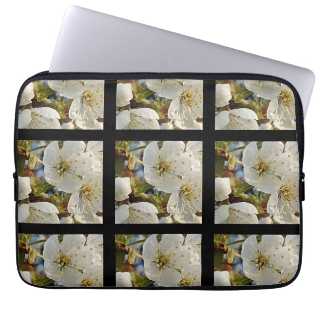 Lovely Springflower Grid Laptop Sleeve (Voorkant)