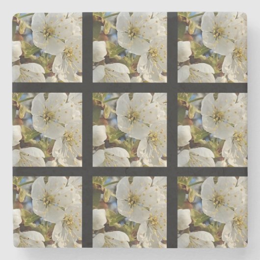 Lovely Springflower Grid Stenen Onderzetter (Voorkant)