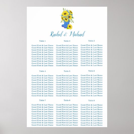 Lovely Sunflower Charm Wedding Poster (Voorkant)