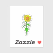 Lovely Sunflower Custom-Cut Vinyl Sticker (Vel)