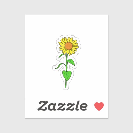 Lovely Sunflower Custom-Cut Vinyl Sticker (Vel)