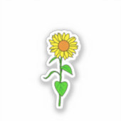 Lovely Sunflower Custom-Cut Vinyl Sticker (Voorkant)