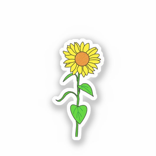 Lovely Sunflower Custom-Cut Vinyl Sticker (Voorkant)