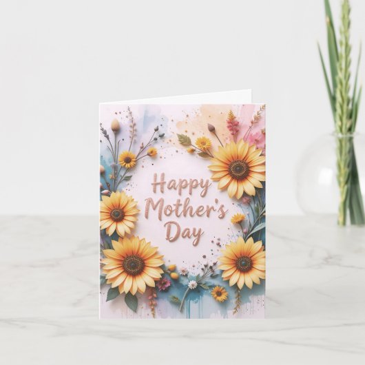 Lovely Sunflowers 3D Mother's Day Kaart (Voorkant)