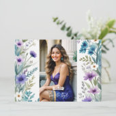 Lovely Sweet Floral Garland Spanish Photo Mis XV I Kaart (Staand voorkant)