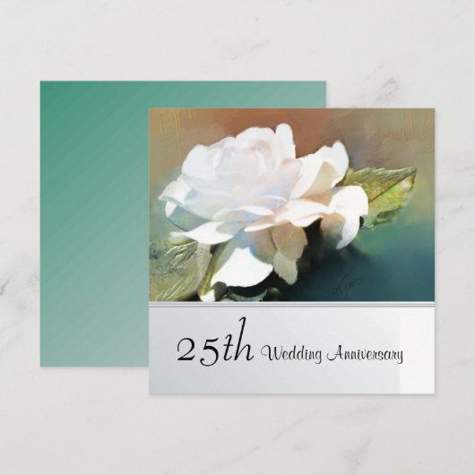 Lovely Tea Rose 25th Wedding Anniversary  Kaart (Voorkant / Achterkant)