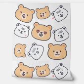Lovely Teddy bear pattern for Your Kid Room Behang (Afrollen)