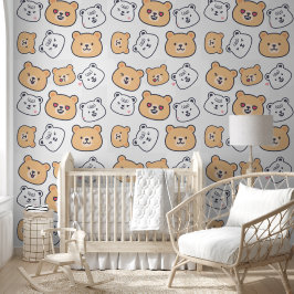 Lovely Teddy bear pattern for Your Kid Room Behang