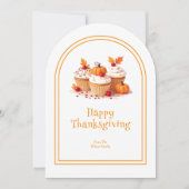 Lovely Thanksgiving Cupcakes Photo Family Kaart (Voorkant)