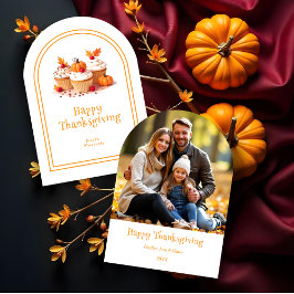 Lovely Thanksgiving Cupcakes Photo Family Kaart