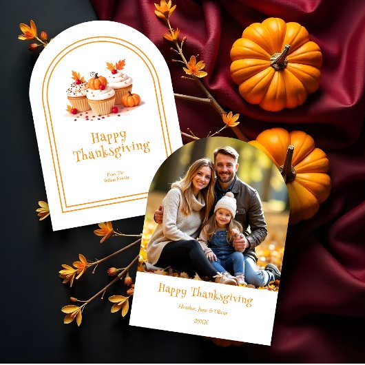 Lovely Thanksgiving Cupcakes Photo Family Kaart