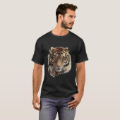 Lovely Tiger Hand Painted Portret T-shirt (Voorkant volledig)