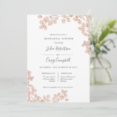 Lovely Tiny laat roze Whimsical Rehearsal Dinner Kaart (Staand voorkant)