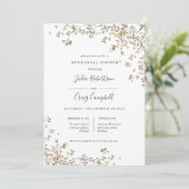 Lovely Tiny verloor green Whimsical Rehearsal Dinn Kaart (Staand voorkant)