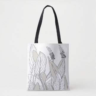 lovely tote with plant illustrations.  tote bag