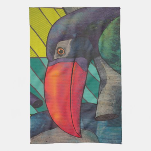 Lovely Toucan Graffiti Theedoek (Verticaal)