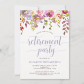 Lovely Trendy Floral | Uitnodiging van de Pensioen (Voorkant)