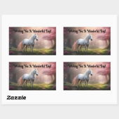 Lovely Unicorn Rectangular Sticker (Vel)