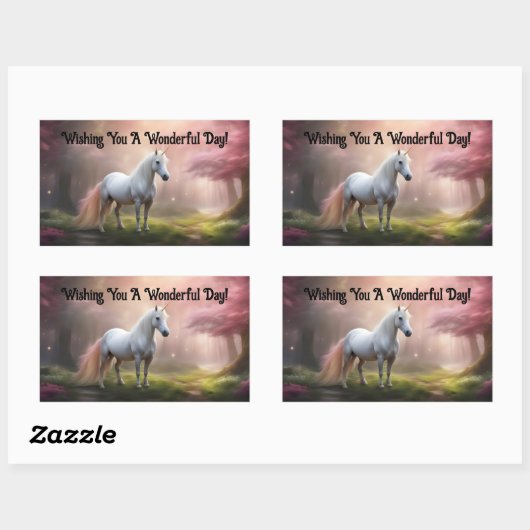 Lovely Unicorn Rectangular Sticker (Vel)