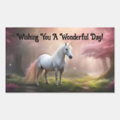 Lovely Unicorn Rectangular Sticker (Voorkant)