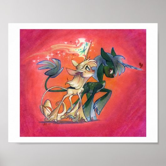 Lovely Unicorn Walk Poster (Voorkant)