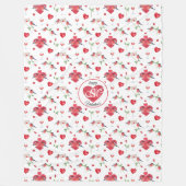 Lovely Valentijnsdag Patroon | Monogrammen Fleece Deken (Voorkant)