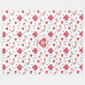 Lovely Valentijnsdag Patroon | Monogrammen Fleece Deken (Voorkant (Horizontaal))