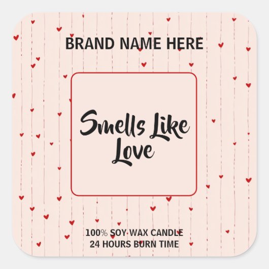Lovely Valentine Candle Label With Editable Text  (Voorkant)