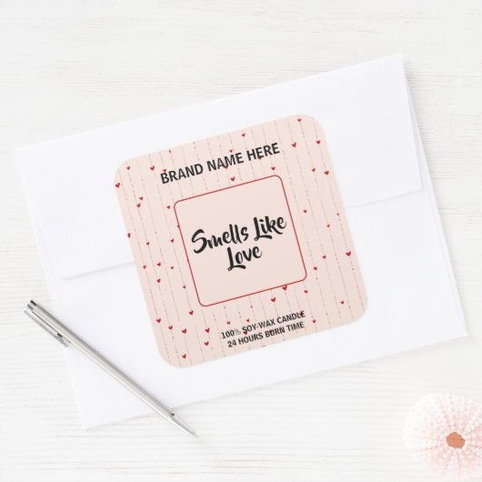 Lovely Valentine Candle Label With Editable Text  (Envelop)