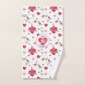 Lovely Valentine's Day Pattern | Monogrammed Bad Handdoek (Handdoek)