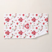 Lovely Valentine's Day Pattern | Monogrammed Bad Handdoek (Handdoek)