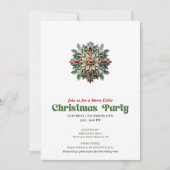 Lovely Victorian Christmas snowflake party invite Kaart (Voorkant)