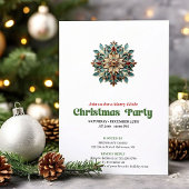 Lovely Victorian Christmas snowflake party invite Kaart