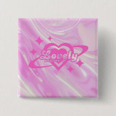 Lovely Vierkante Button 5,1 Cm (Voorkant)