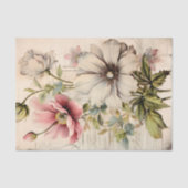 Lovely Vintage Inspired Botanical Flowers Tissuepapier (Voorkant)